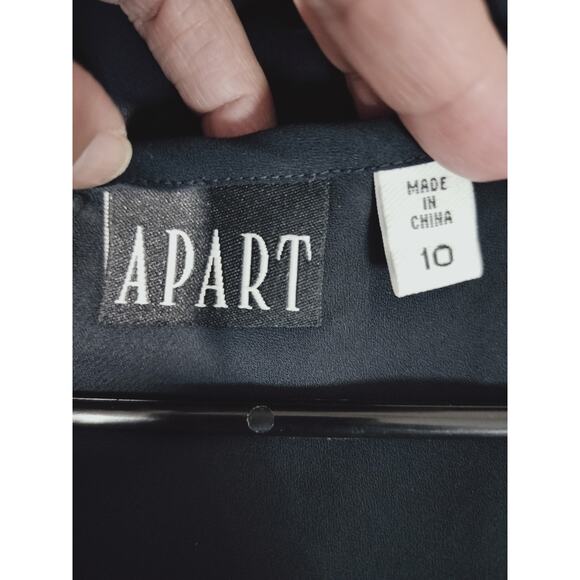 3574) Apart Impressions Black Overlay Boho Sleeveless Bias Dress Size 10 - Picture 6 of 6